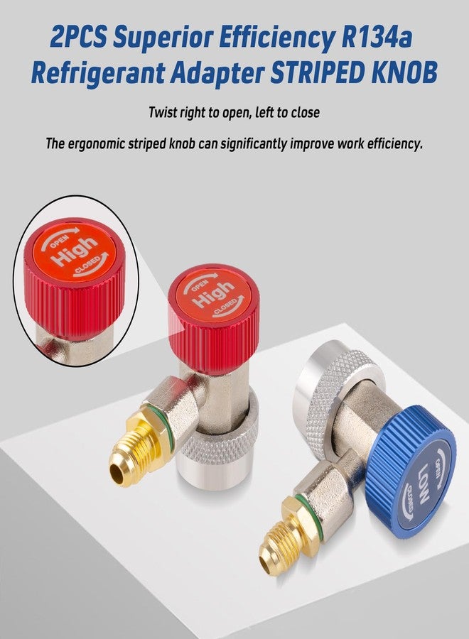 PPKBBEB 2PCS Superior Efficiency R134a Refrigerant Adapter and Hose Fittings, Automotive A/C High/Low Pressure Couplers for Maintenance and Refill - Image 2