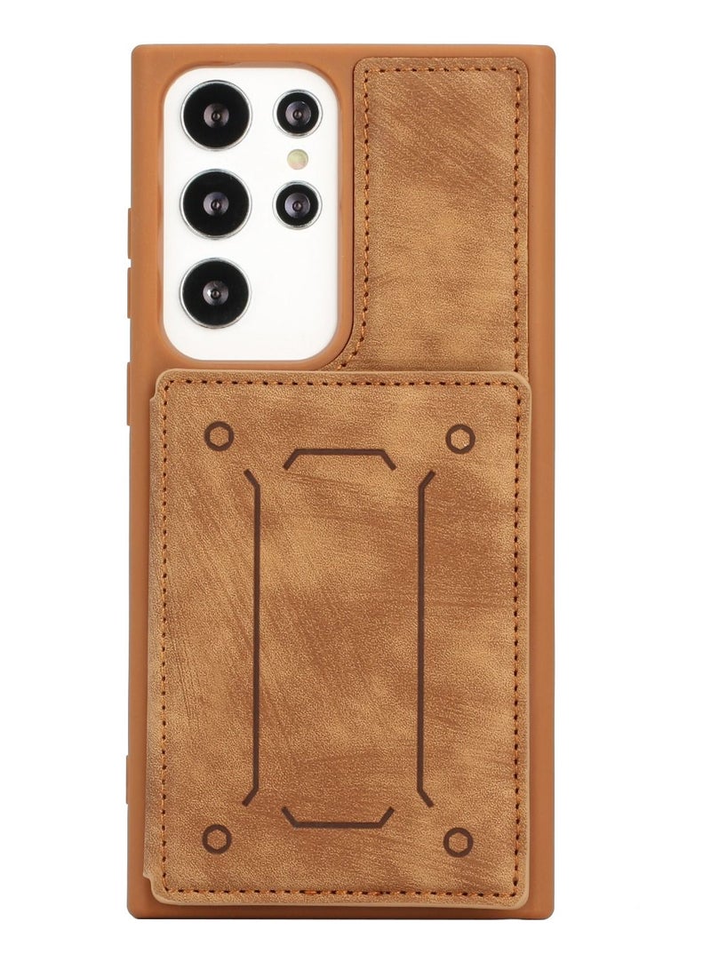 Suteni Back Cover Card Slots Leather Phone Case for Samsung - Image 1