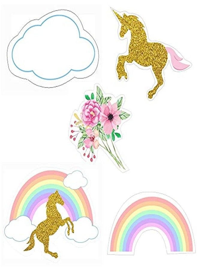 PrettyurParty Pretty UR Party Unicorn Theme Paper Cutouts for Birthday Parties, Unicorn Party Supplies décor, Rainbow Birthday Party Decoration, Cutouts for Rooms, Boards –Multicolour (10 pcs) - Image 1