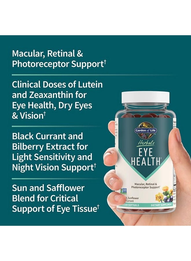 Garden of Life - Garden of Life Herbals Eye Health Supplement with Sunflower & Safflower Oil, Lutein, Zeaxanthin & Black Currant for Dry Eyes & Healthy Vision Support - Non-GMO, Gluten-Free, Berry Flavor, 30 Servings - Image 1