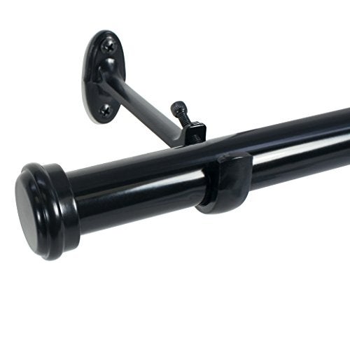 Decopolitan 27941-36ES End Cap Curtain Rod Set, 36 to 72-Inch, Black Espresso - Image 2
