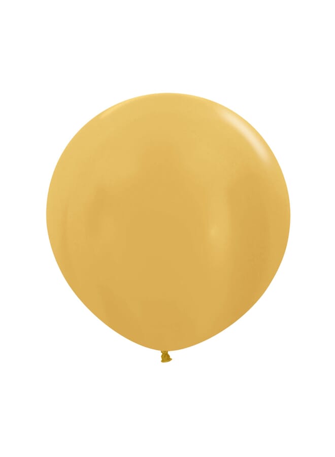Party Time R2 Piece Round Latex Balloons 36Inch Gold - Image 2
