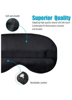 Cool Baby Sleep Mask Night Cover Eye Sleeping Silk Satin Masks for Women Men Blindfold for Airplane Travel Adjustable Strap (Black)  - Image 5