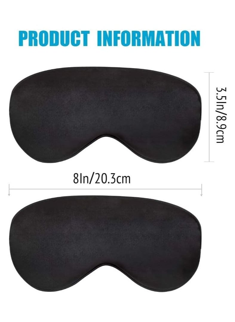 Cool Baby Sleep Mask Night Cover Eye Sleeping Silk Satin Masks for Women Men Blindfold for Airplane Travel Adjustable Strap (Black)  - Image 4