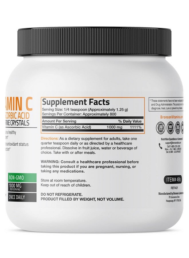 Bronson Vitamin C Powder Pure Ascorbic Acid Soluble Fine Non Gmo Crystals Promotes Healthy Immune System And Cell Protection Powerful Antioxidant 1 Kilogram (2.2 Lbs) - Image 3
