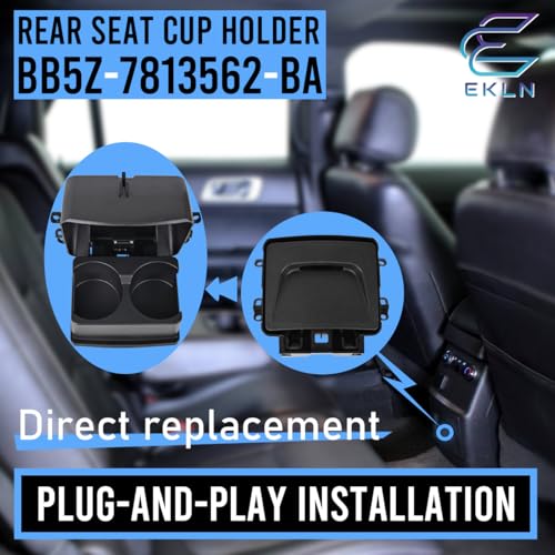 EKLN Black Rear Seat Cup Holder Insert Console Box Assembly fits for 2011-2015 Ford Explorer Replaces OE# BB5Z-7813562-BA BB5Z7813562BA - Image 2