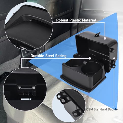 EKLN Black Rear Seat Cup Holder Insert Console Box Assembly fits for 2011-2015 Ford Explorer Replaces OE# BB5Z-7813562-BA BB5Z7813562BA - Image 5