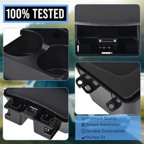 EKLN Black Rear Seat Cup Holder Insert Console Box Assembly fits for 2011-2015 Ford Explorer Replaces OE# BB5Z-7813562-BA BB5Z7813562BA - Image 3