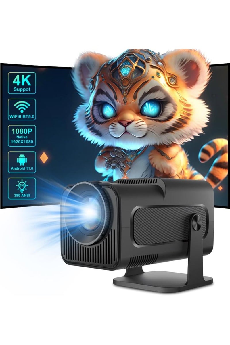 HAZ Mini Display Android 11 1080P Wi-Fi 6 Bluetooth 5.0 Home Theater 12000 Lumens FHD 4K Video for Car Outdoor Home Compatible with USB Fire Stick TV HY320 Erusho 1920 x 1080 Black - Image 2