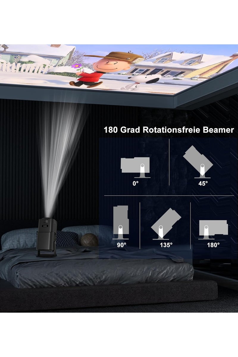 HAZ Mini Display Android 11 1080P Wi-Fi 6 Bluetooth 5.0 Home Theater 12000 Lumens FHD 4K Video for Car Outdoor Home Compatible with USB Fire Stick TV HY320 Erusho 1920 x 1080 Black - Image 3