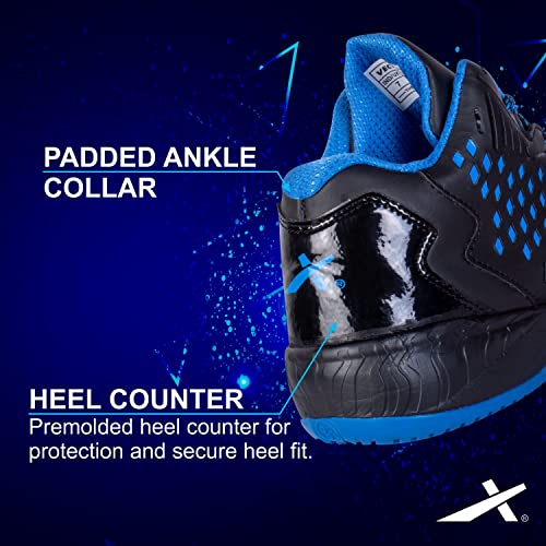 Vector X Cosmic Mens Synthetic Leather, Breathable Mesh|Eva Phylon, Rubber Sole Basketball Shoes Streetball Master Non Slip Outdoor Sneakers Cushioning Workout Shoes for Fitness (Black-Blue, 8) - Image 5