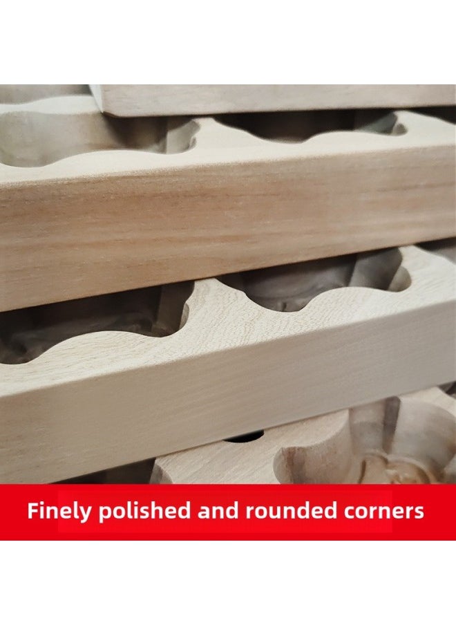 Generic Wooden Dingsheng Cake Mold Wooden No.1 Yuan Cake Mold To Be Named Rice Cake Square Cake Osmanthus Cake Mung Bean Cake Mold-Color:Dingsheng 9-hole Five-piece Set  - Image 5