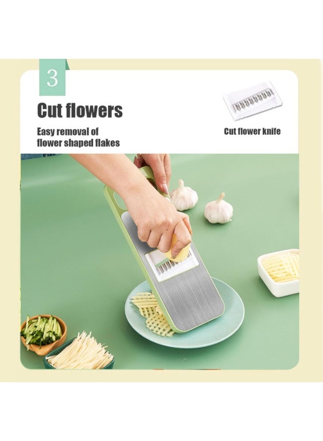 Multifunctional Vegetable Cutter | Multi Purpose Vegetable Cucumber Slicer | Multi Purpose Vegetable Slicer with 5 Interchangeable Cutter, Cheese Grater for Home Kitchen - Image 3