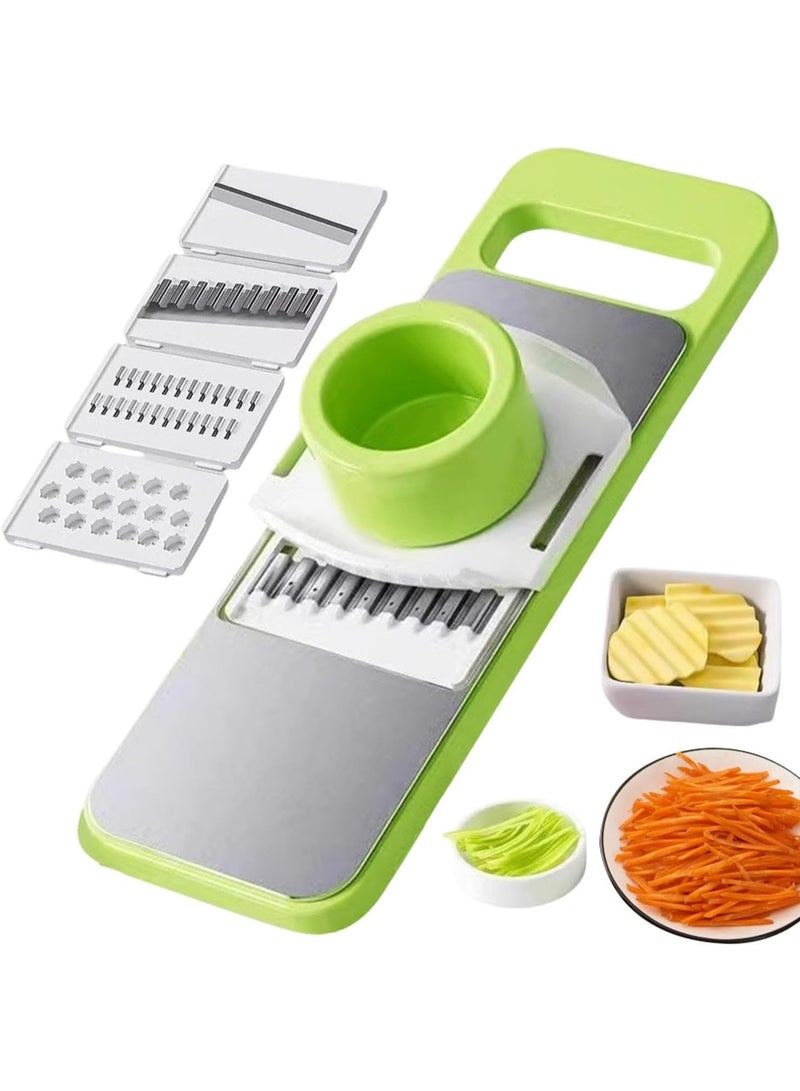 Multifunctional Vegetable Cutter | Multi Purpose Vegetable Cucumber Slicer | Multi Purpose Vegetable Slicer with 5 Interchangeable Cutter, Cheese Grater for Home Kitchen - Image 1