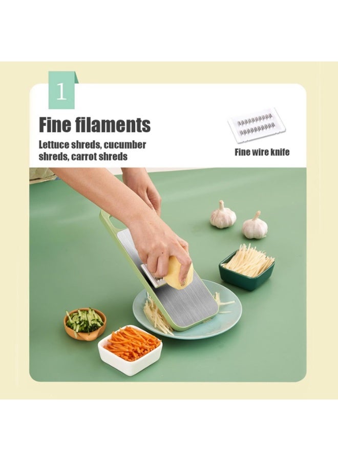 Multifunctional Vegetable Cutter | Multi Purpose Vegetable Cucumber Slicer | Multi Purpose Vegetable Slicer with 5 Interchangeable Cutter, Cheese Grater for Home Kitchen - Image 4