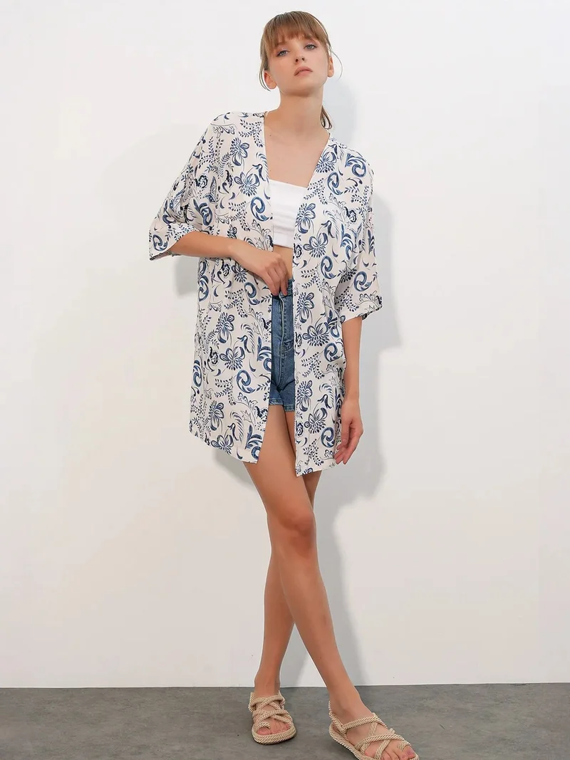 بيغ دارت BDART Long Printed Viscose Kimono
