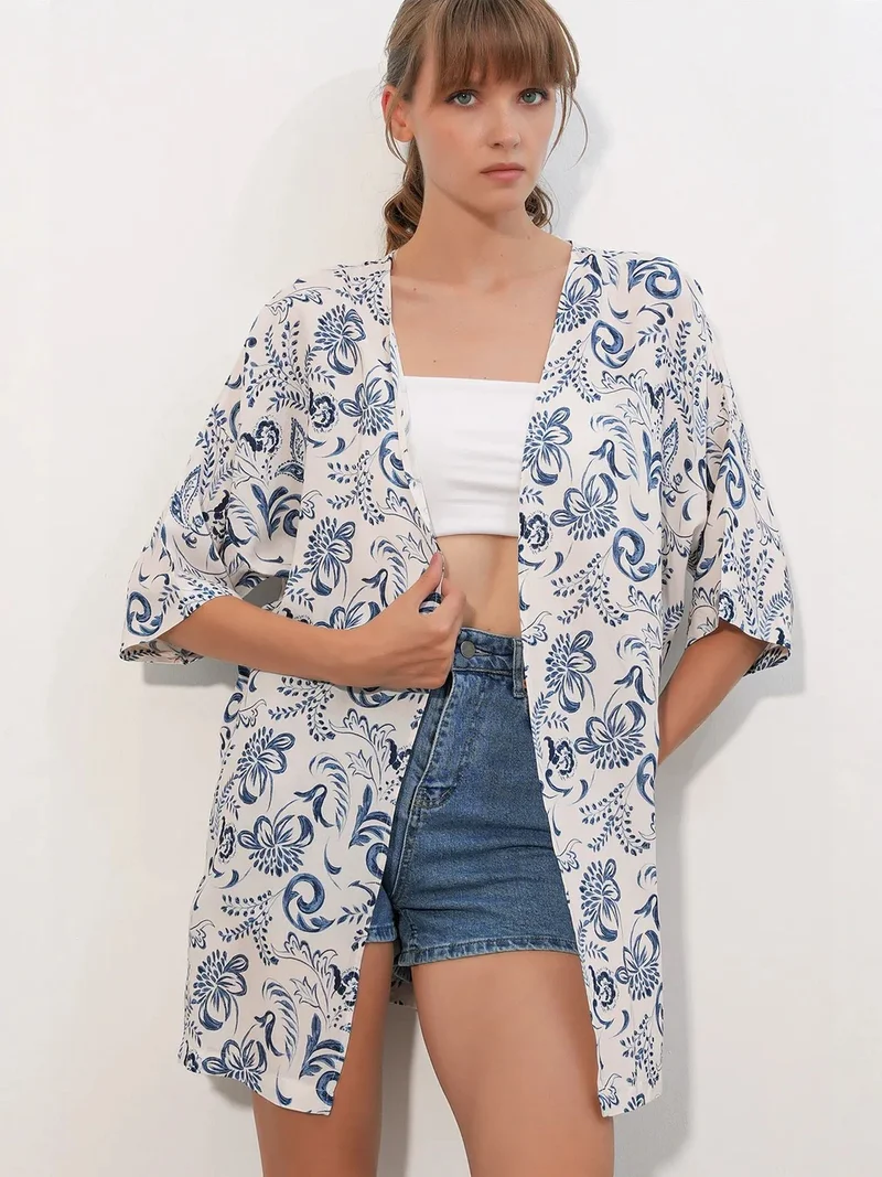 بيغ دارت BDART Long Printed Viscose Kimono