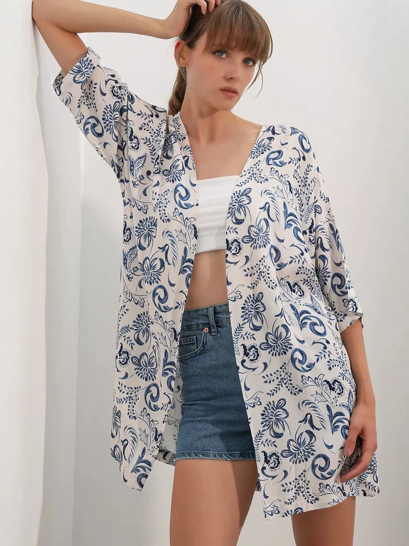 Big Dart Multicolor BDART Long Printed Viscose Kimono for Women | Best Price UAE