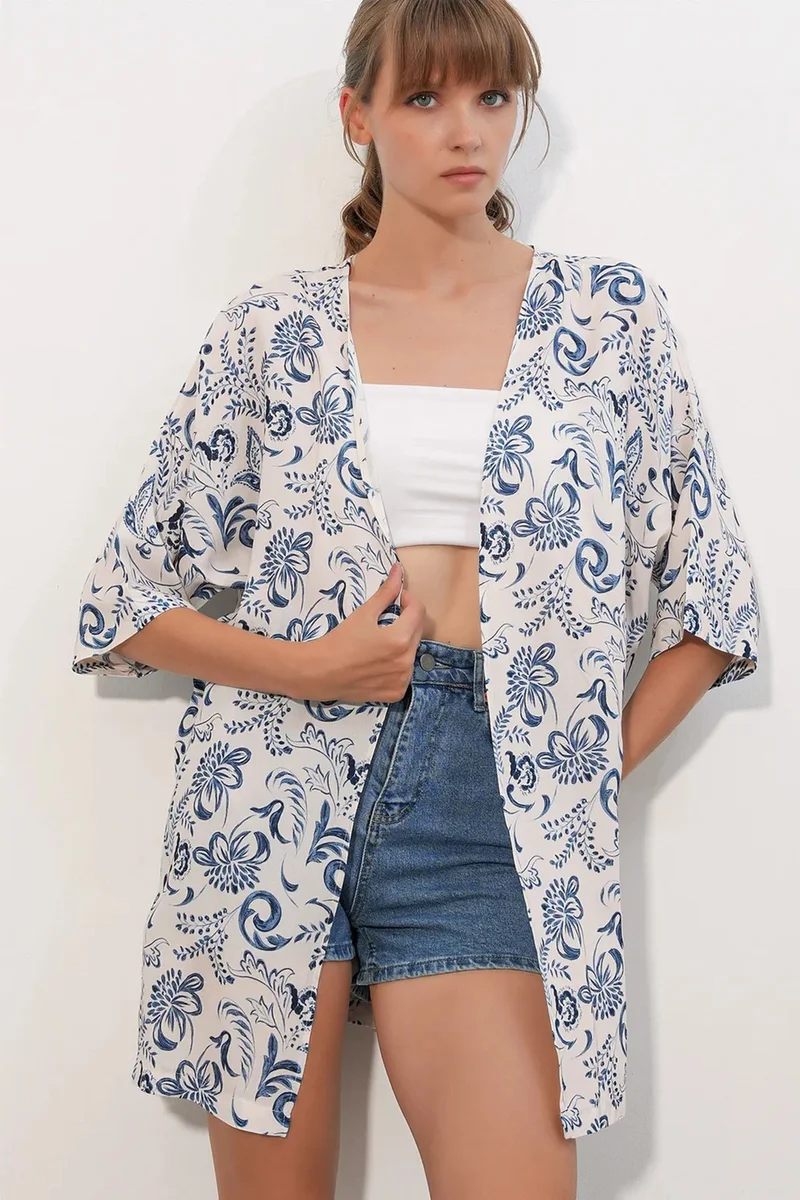 بيغ دارت BDART Long Printed Viscose Kimono