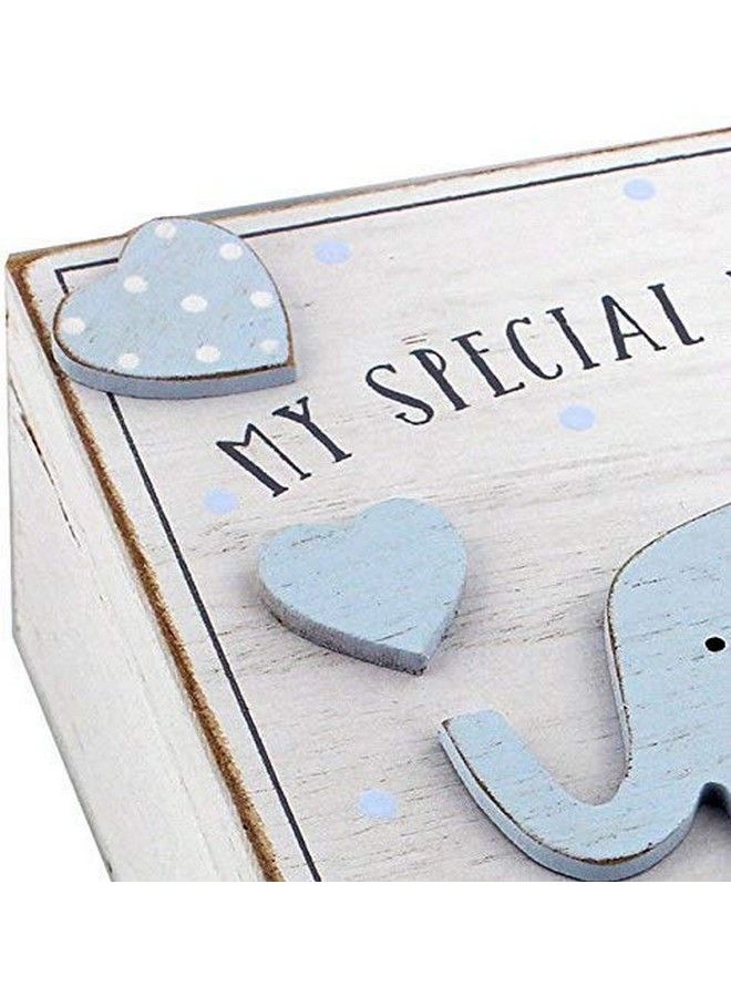 Oaktree Gifts Baby Boy Wooden Memories Keepsake Box Vintage Style - Image 4