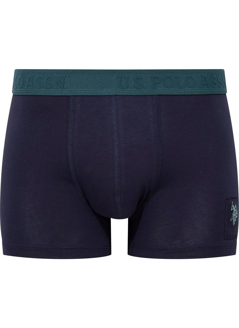 يو اس بولو اسن BASE. POLO ASSN. Men's Printed-Navy Blue-Green 3-Piece Boxer 80504