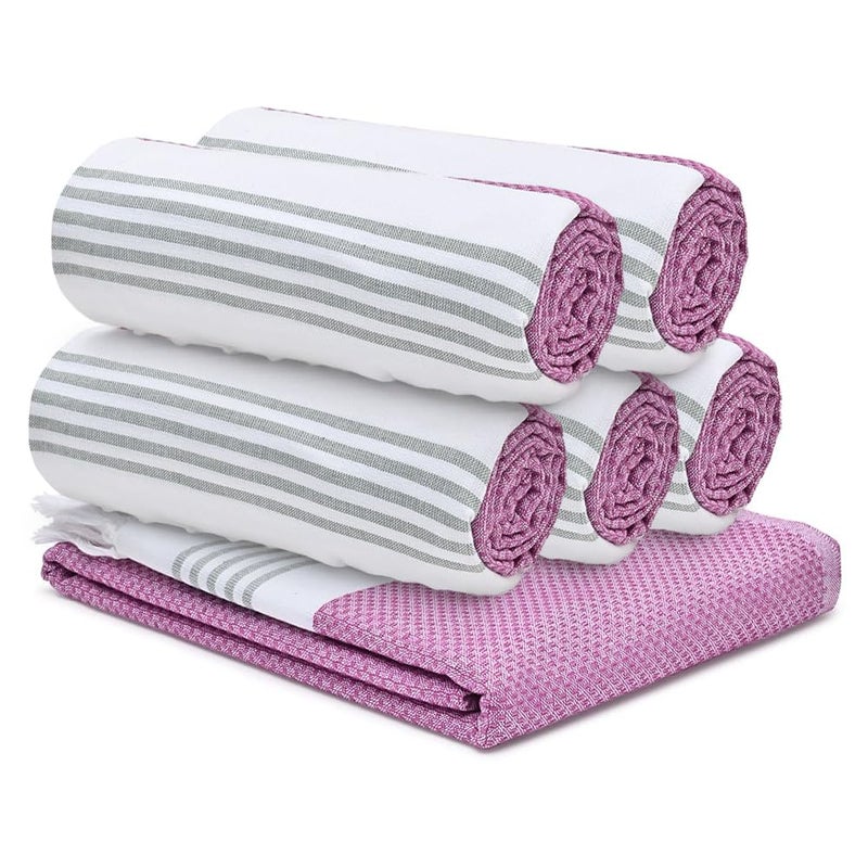The Better Home Cotton Bath Towel 200gsm(6Pcs-150cmx75cm) Soft Towel for Men Women|Anti-Odour High Absorbency Quick Dry Towel | Hair Drying Towel For Women | Turkey Towels For Bath Large Size (Purple) - Image 1