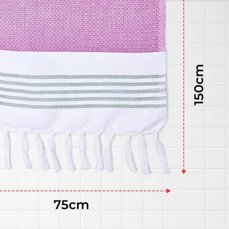 The Better Home Cotton Bath Towel 200gsm(6Pcs-150cmx75cm) Soft Towel for Men Women|Anti-Odour High Absorbency Quick Dry Towel | Hair Drying Towel For Women | Turkey Towels For Bath Large Size (Purple) - Image 2