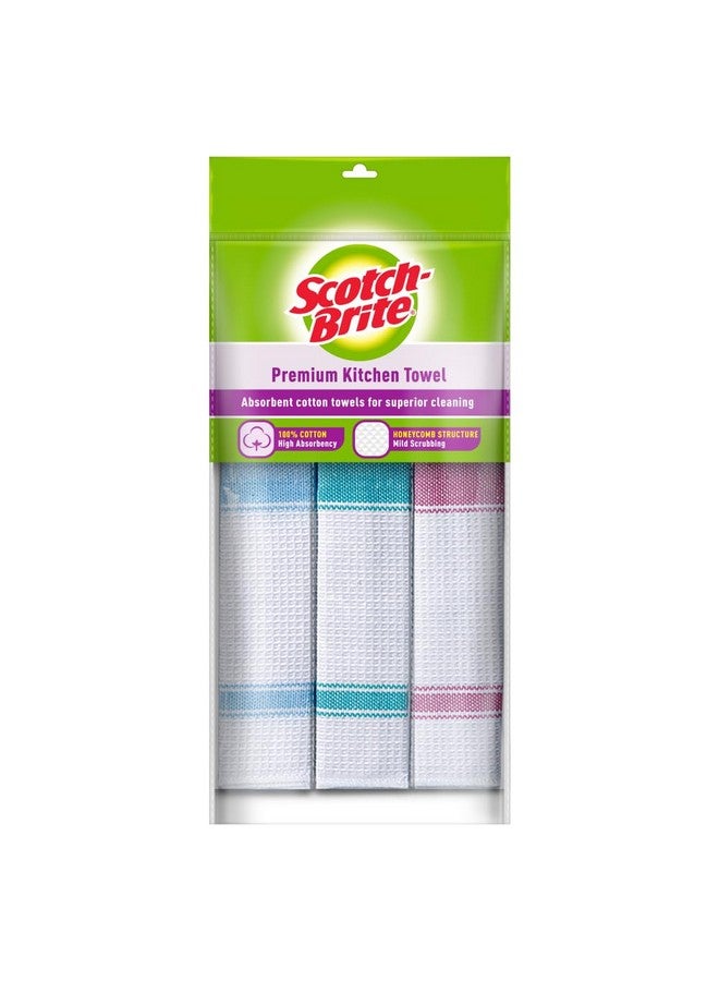 Scotch  Cotton Kitchen Towels (Green, Pack Of 3) (Ia840188337) - Image 1