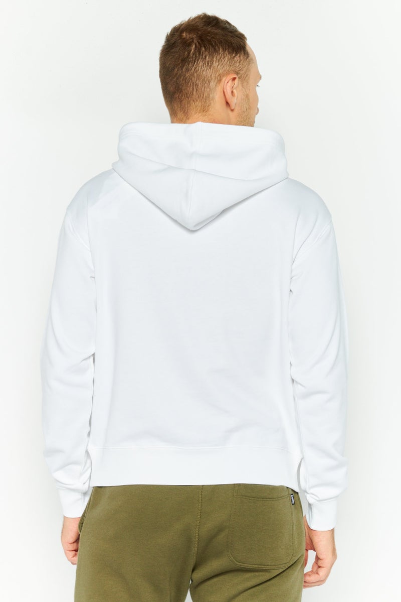 ESPRIT Men Hooded Long Sleeves Graphic Print Sweatshirt, White - Image 4