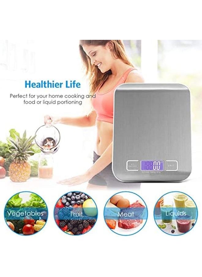 Royal Polar - Digital Food Kitchen Scale Lcd Display And Tare Measuring Four Units Of Measure Conversion Silver Batteries Included - Image 1