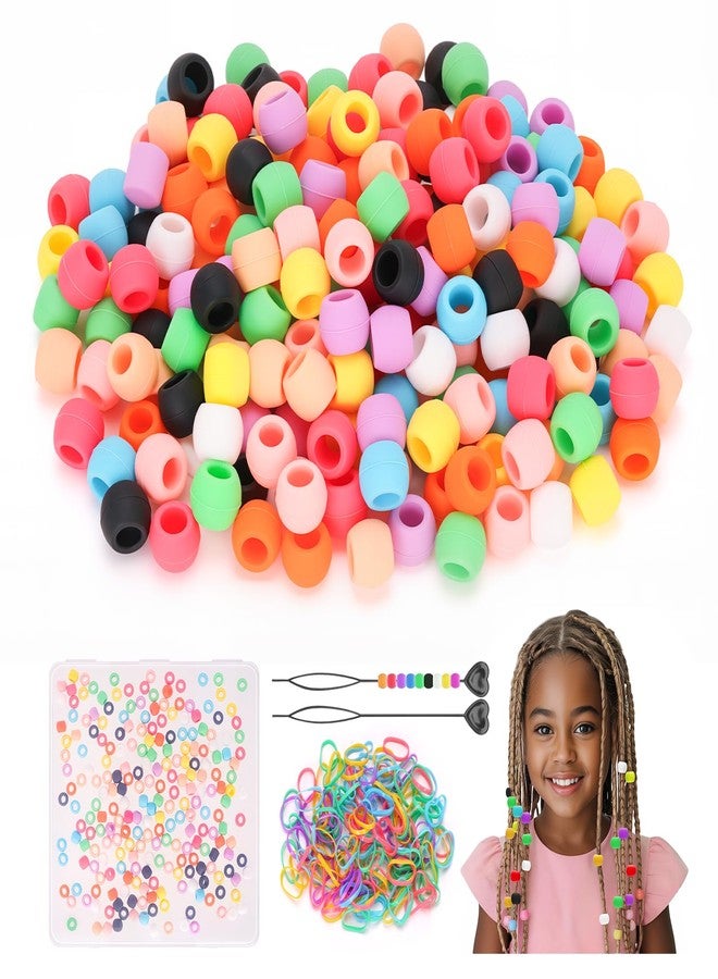 Dalycro 5mm Silicone Hair Beads for Kids Girls Braids 200PCS Washable Hair Beads 10 Colors Perfect for Girls Braids Accessories Decoration Kids Crafts (Small-200P) - Image 1
