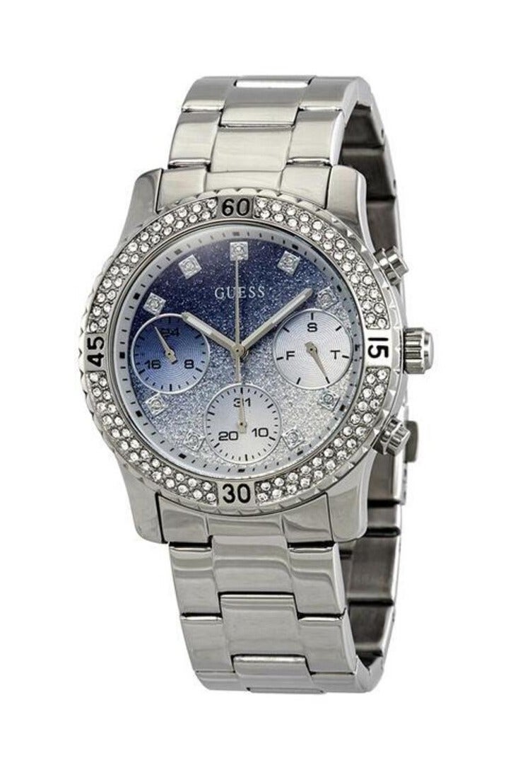 جس ساعة جيس كونفيتي دايموندز بمينا زرقاء وسوار فضي من الفولاذ للنساء - W0774L6 - Image 2