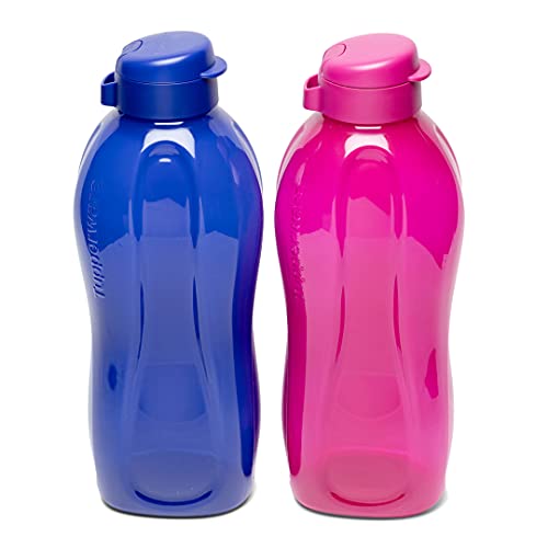 Tupperware 2 x Aquasafe 2 Litre Plastic Bottles with Flip Top - Image 1