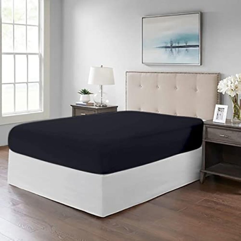 Tigers Trade Lines Fitted Sheet Set-1 Piece-Cotton-From (Black, Bed Size 180 * 200cm)