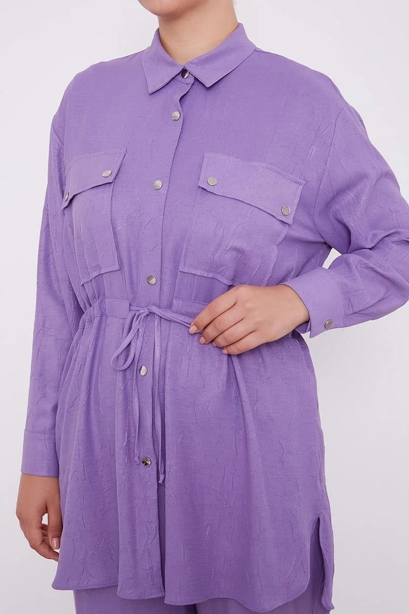 Levidor Purple Drawstring Waist Trousers Sports Suit