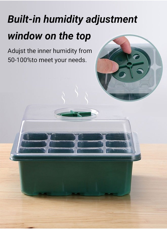 INKBIRD - Seed Starter Tray 6-Pack Germination Trays Seedling Starter Kits Plant Starter Kit with Humidity Domes and Base Indoor Greenhouse Mini Propagator Station for Seeds Growing Starting 12 Cells per Tray - Image 1