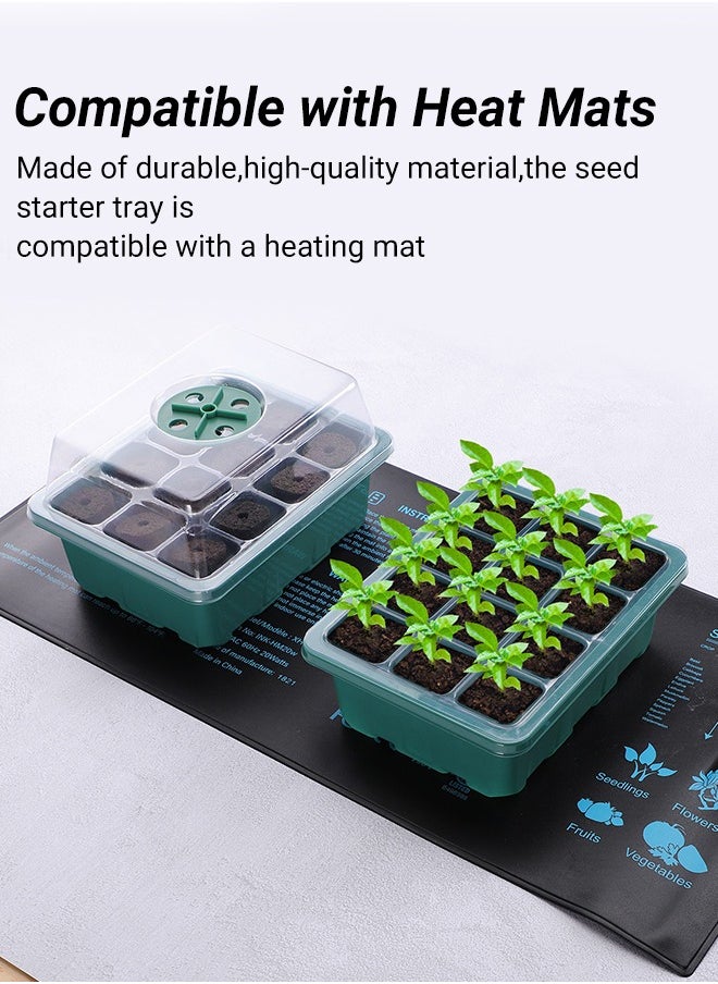 INKBIRD - Seed Starter Tray 6-Pack Germination Trays Seedling Starter Kits Plant Starter Kit with Humidity Domes and Base Indoor Greenhouse Mini Propagator Station for Seeds Growing Starting 12 Cells per Tray - Image 1