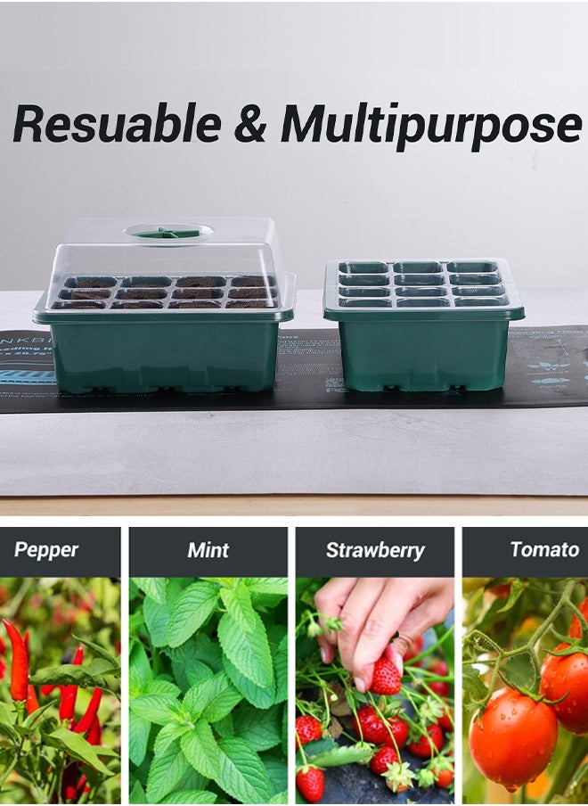 INKBIRD - Seed Starter Tray 6-Pack Germination Trays Seedling Starter Kits Plant Starter Kit with Humidity Domes and Base Indoor Greenhouse Mini Propagator Station for Seeds Growing Starting 12 Cells per Tray - Image 1