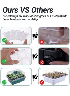 INKBIRD Seed Starter Tray 6-Pack Germination Trays Seedling Starter Kits Plant Starter Kit with Humidity Domes and Base Indoor Greenhouse Mini Propagator Station for Seeds Growing Starting 12 Cells per Tray  - Image 3