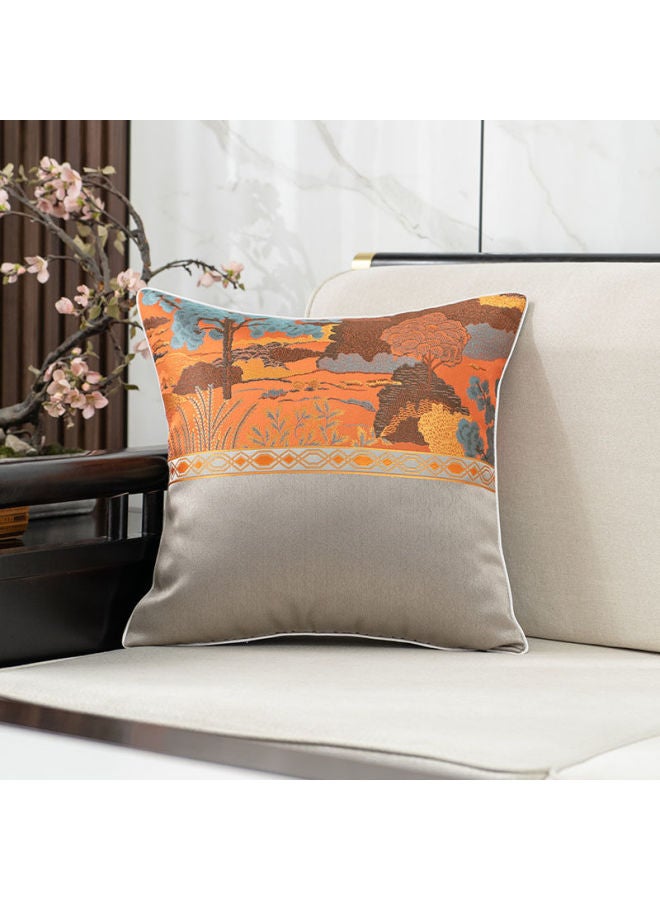 New Chinoiserie Pillow, Accessible Luxury And High-end, Chinoiserie Landscape Painting, Jacquard Soft Cushion, Living Room Pillow, Sofa Pillow Case