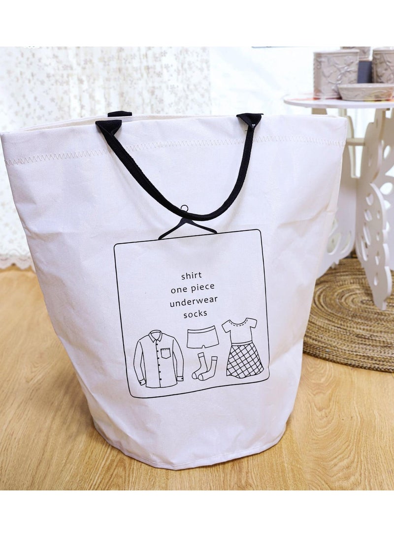 Gabardine basket laundry - White