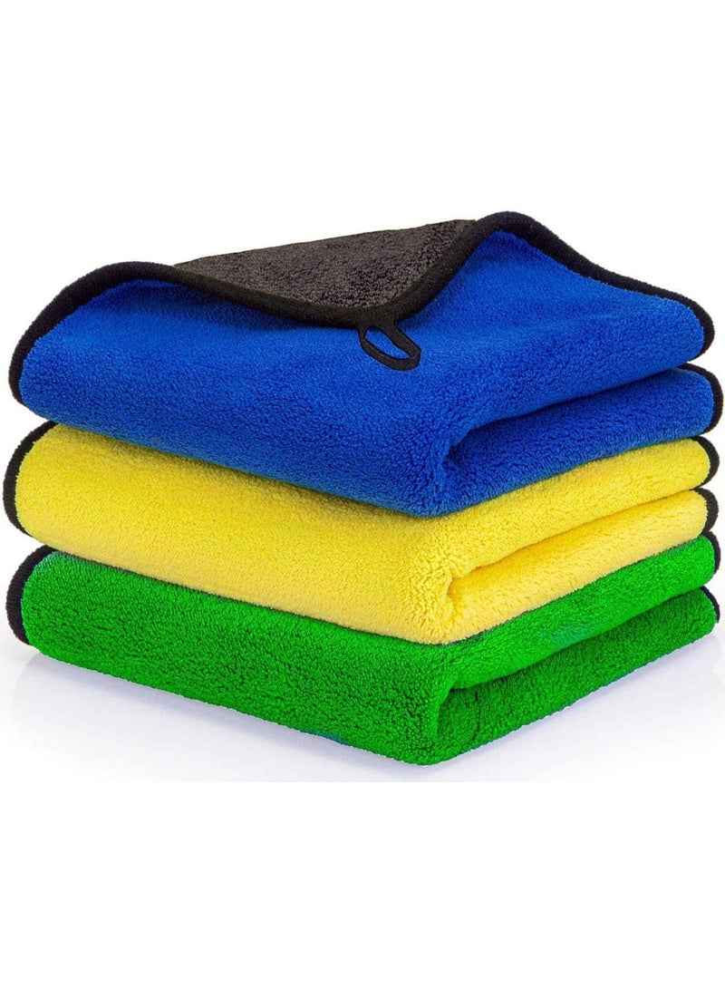 Generic Microfiber Cleaning Towels Set 3 Pieces Multicolor – Super Absorbent Microfiber Cloths for Cleaning & Polishing – Multi-Purpose Towels for Home, Kitchen & Car - Image 1