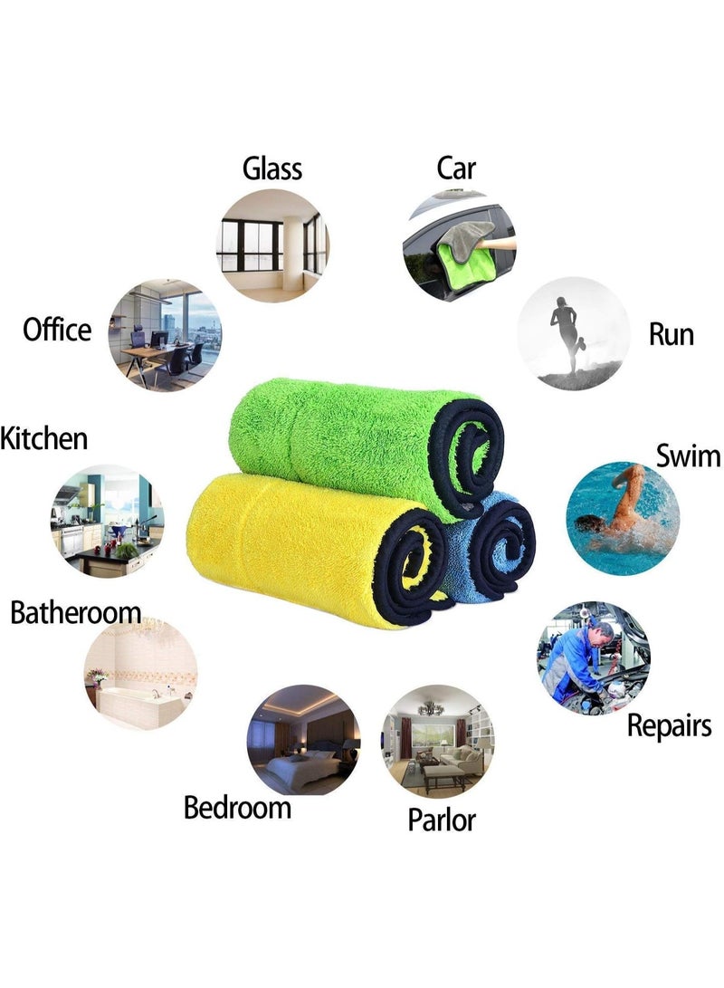 Generic Microfiber Cleaning Towels Set 3 Pieces Multicolor – Super Absorbent Microfiber Cloths for Cleaning & Polishing – Multi-Purpose Towels for Home, Kitchen & Car - Image 3
