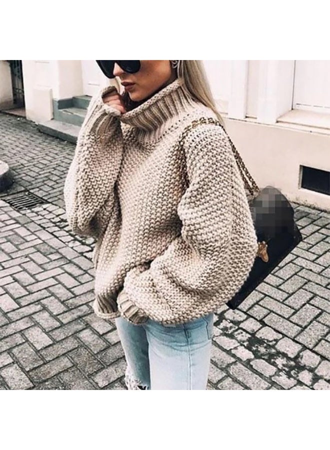 NIBEMINENT Women Solid Sweater Turtleneck Drop Shoulder Casual Pullovers Loose Jumper And Sweater  Sweaters For Women Streetwear - Image 1