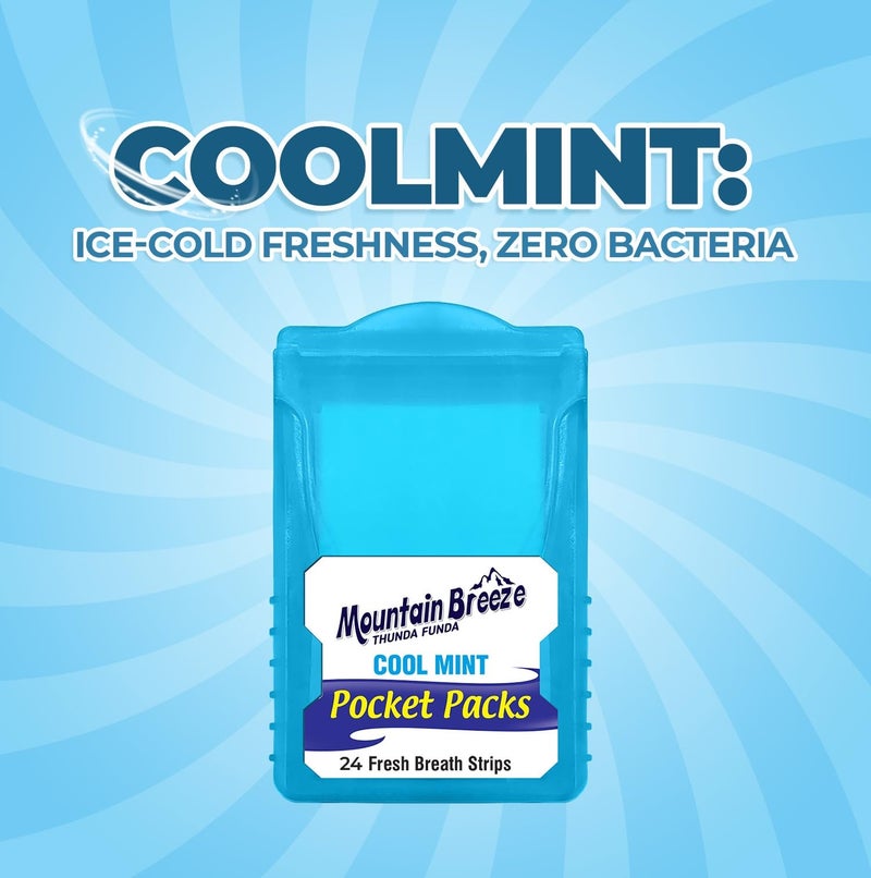Mountain Breeze Oral Hygiene Mouth Freshener Sugar Free Cool Mint Flavoured Breath Strips (24 Strips Each Cassatte)-Pack of 1(3 Cassette) New - Image 4