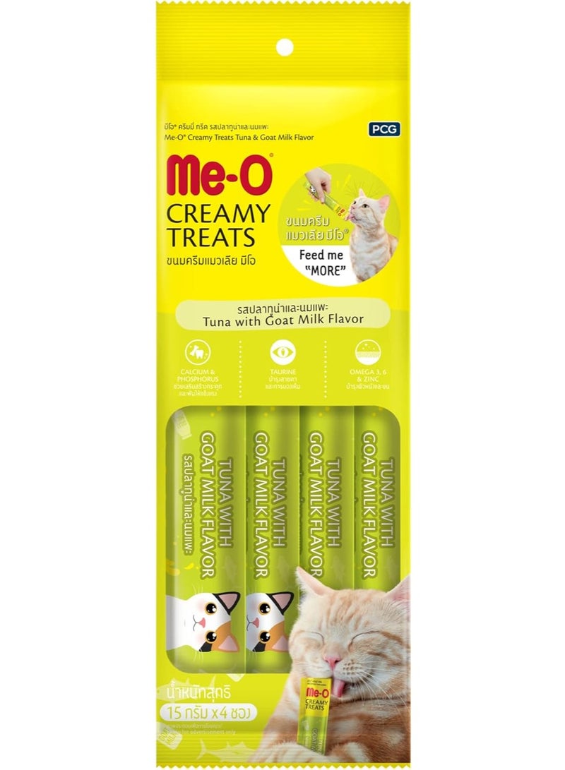 Me-O Creamy Treats Tuna With Goat Milk Flavor 15G X 4 - Image 1