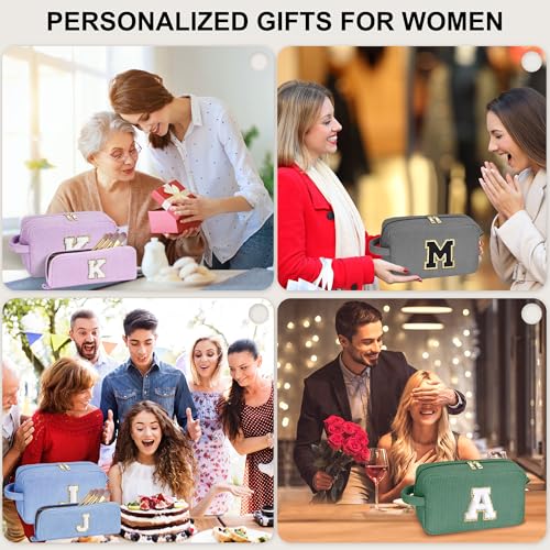 YOOLIFE Personalized Gifts - Teen Girl Gifts Personalized Monogram Make Up Bag Travel Makeup Bag Cosmetic Bags for Women 7 8 9 10 11 12 Year Old Girl Birthday Gift for Daughter Sister Women Letter S - Image 5