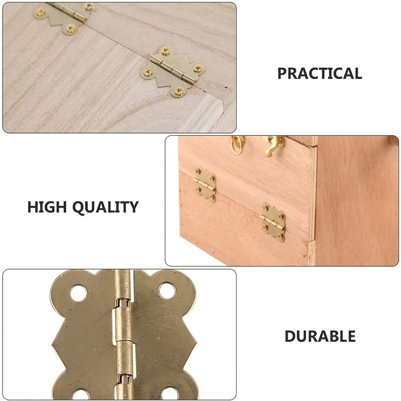 Mini Butterfly Hinge Screw Yellow 20x25mm for Birdhouse Jewelry Box 20pcs - Image 4