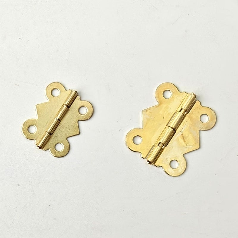 Mini Butterfly Hinge Screw Yellow 20x25mm for Birdhouse Jewelry Box 20pcs - Image 5