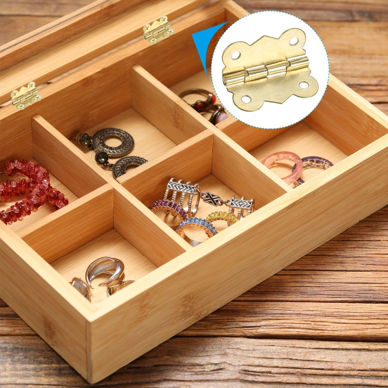 Mini Butterfly Hinge Screw Yellow 20x25mm for Birdhouse Jewelry Box 20pcs - Image 2